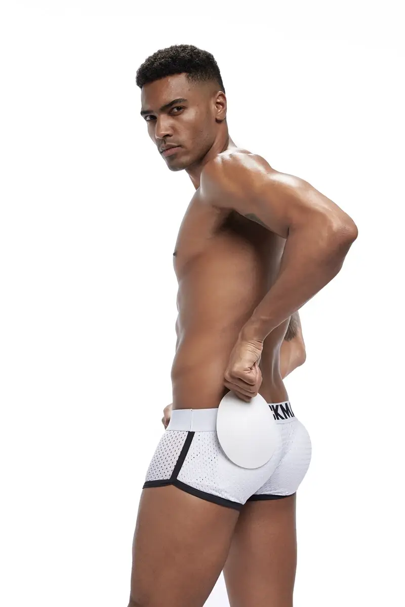 Sexy Men underwear Boxers Men's Padded Enhancing Removable front and bottom Breathable Mesh Gay Underwear Spring summer