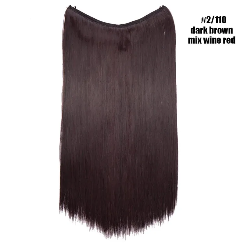 Synthetic Invisible Wire No Clips In Hair Extensions Secret Fish Line Hairpieces Hair Extensions Fake Hair For Women