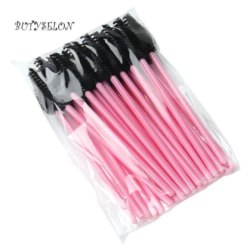 200Pcs Handle Disposable Water Drop Shape Cosmetic Brush Nylon Mascara Wands Lashes Makeup Brushes Eyelash Extension Tools