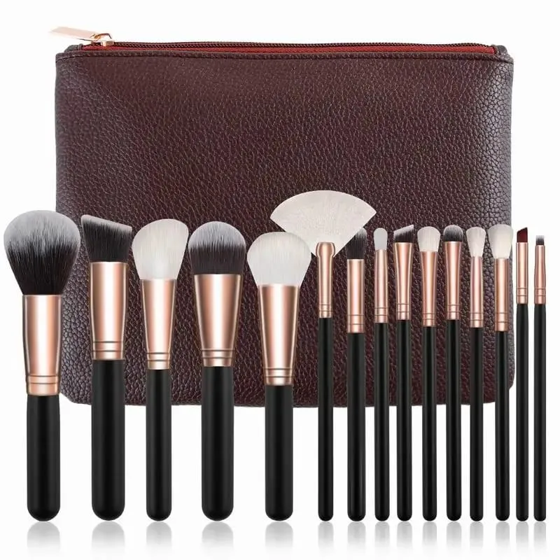 15pcs Professional Make-up Brushes Set Makeup Power Brush Make Up Beauty Tools Soft Synthetic Hair With Leather Case — image 10