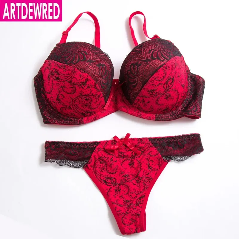 Original authentic high grade push up bra thong sets bras for women underwear bra set lace sexy lingerie panty female underwear — image 1