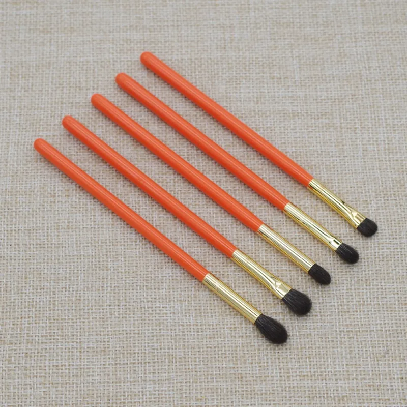 Professional Handmade Makeup Brushes Kit Soft Blue Squirrel Goat Hair Eye Shadow Precise Blending Brush Orange Make Up Brush Set
