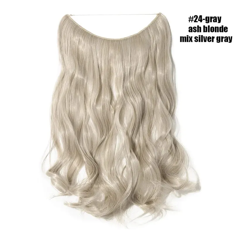 Synthetic Invisible Wire No Clips In Hair Extensions Secret Fish Line Hairpieces Hair Extensions Fake Hair For Women