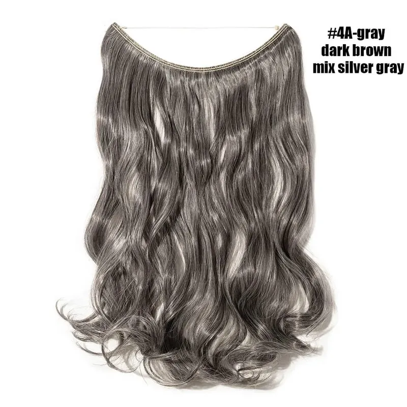 Synthetic Invisible Wire No Clips In Hair Extensions Secret Fish Line Hairpieces Hair Extensions Fake Hair For Women