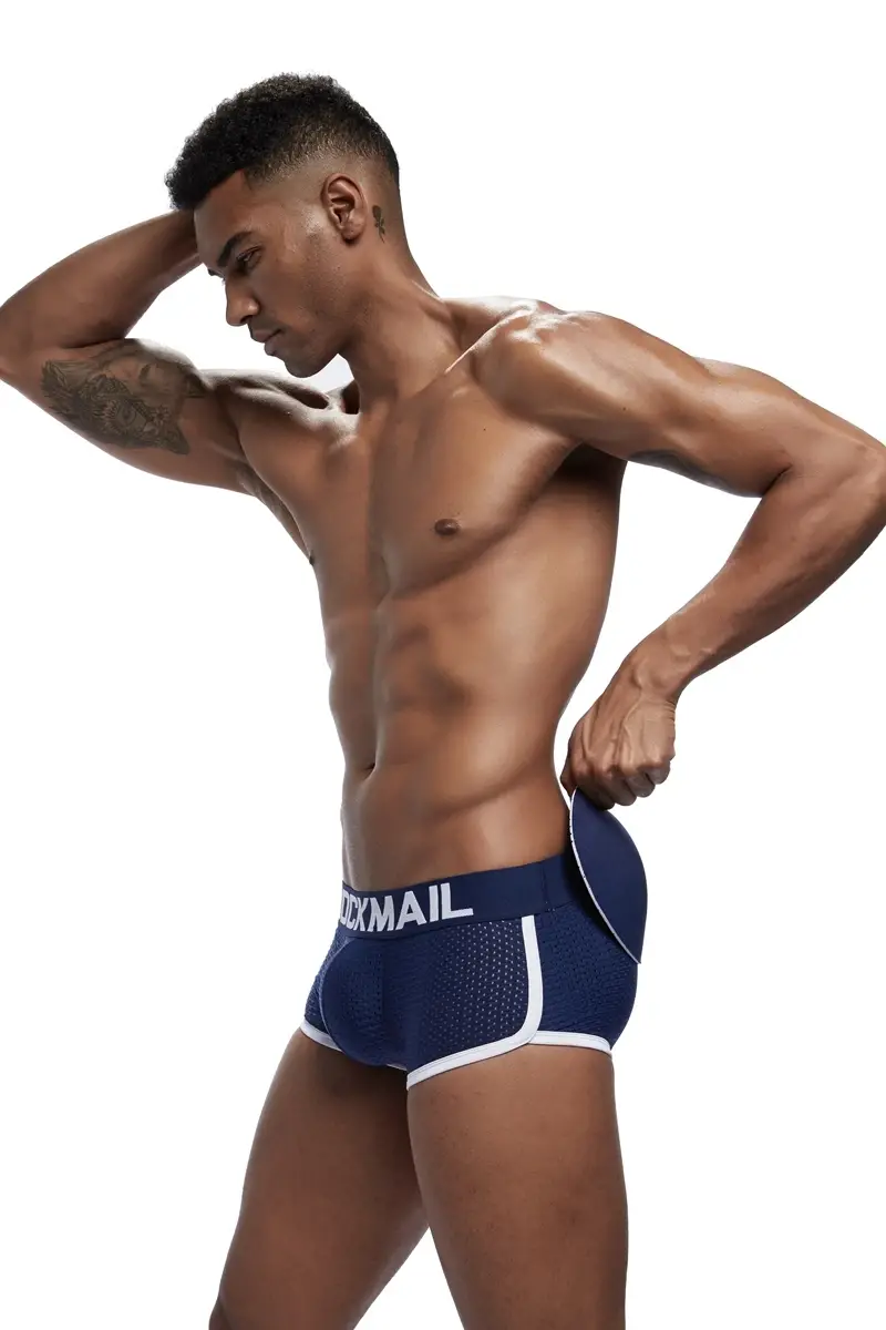 Sexy Men underwear Boxers Men's Padded Enhancing Removable front and bottom Breathable Mesh Gay Underwear Spring summer