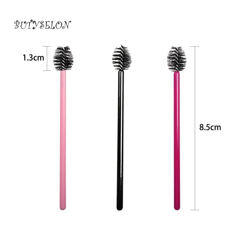 200Pcs Handle Disposable Water Drop Shape Cosmetic Brush Nylon Mascara Wands Lashes Makeup Brushes Eyelash Extension Tools