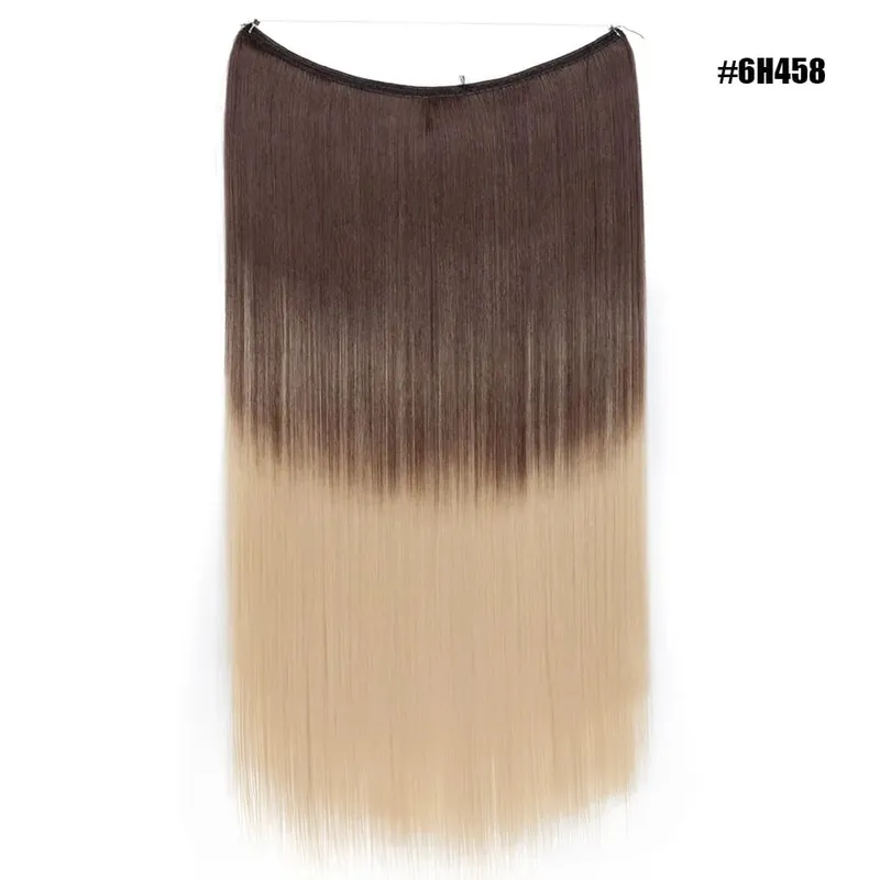 Synthetic Invisible Wire No Clips In Hair Extensions Secret Fish Line Hairpieces Hair Extensions Fake Hair For Women
