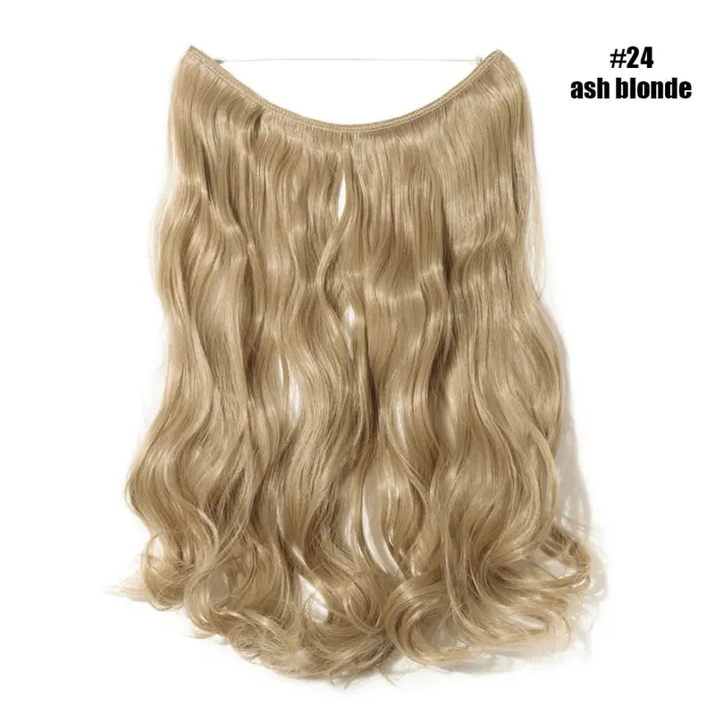 Synthetic Invisible Wire No Clips In Hair Extensions Secret Fish Line Hairpieces Hair Extensions Fake Hair For Women