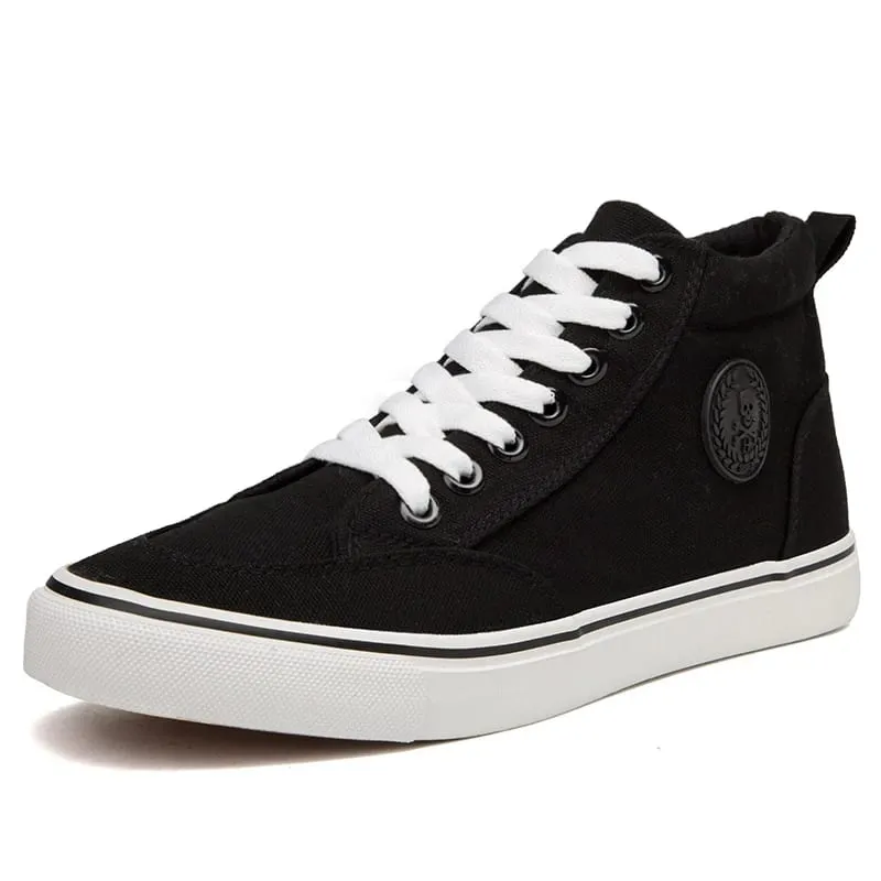Shoes Men Spring Autumn Lace-up High Top Style Men Vulcanize Shoes Fashion Flats Youth Men Canvas Shoes Sneakers — image 2