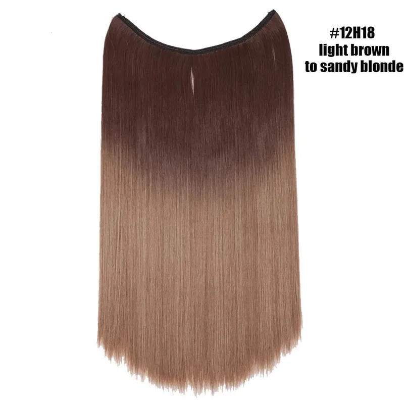 Synthetic Invisible Wire No Clips In Hair Extensions Secret Fish Line Hairpieces Hair Extensions Fake Hair For Women