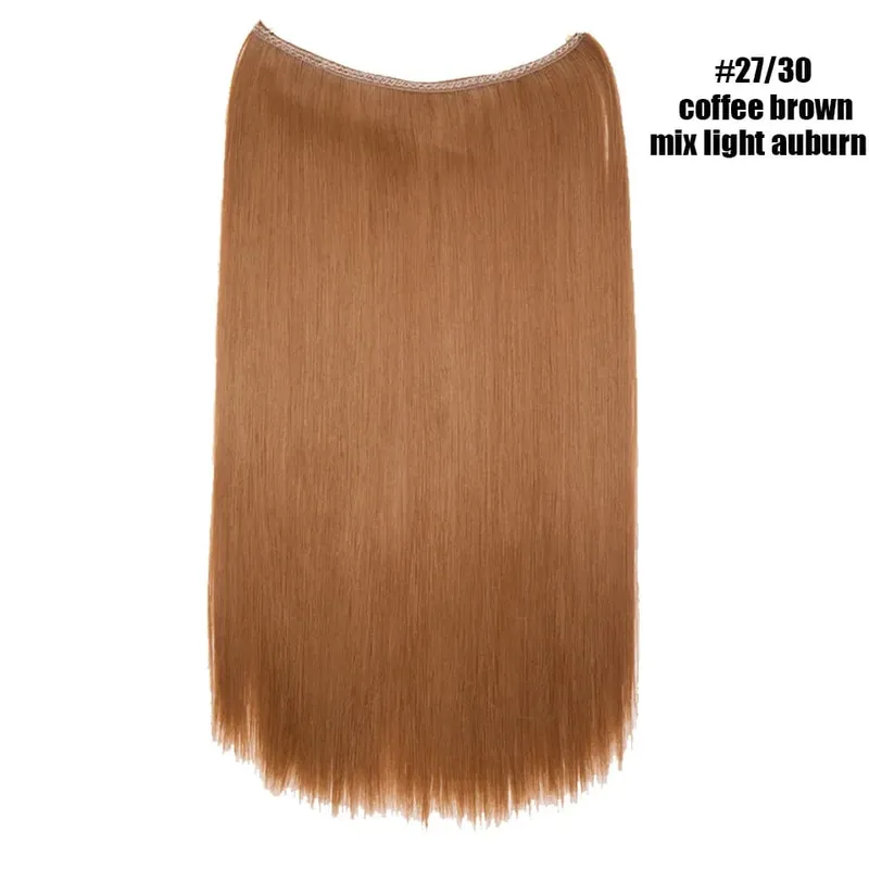 Synthetic Invisible Wire No Clips In Hair Extensions Secret Fish Line Hairpieces Hair Extensions Fake Hair For Women