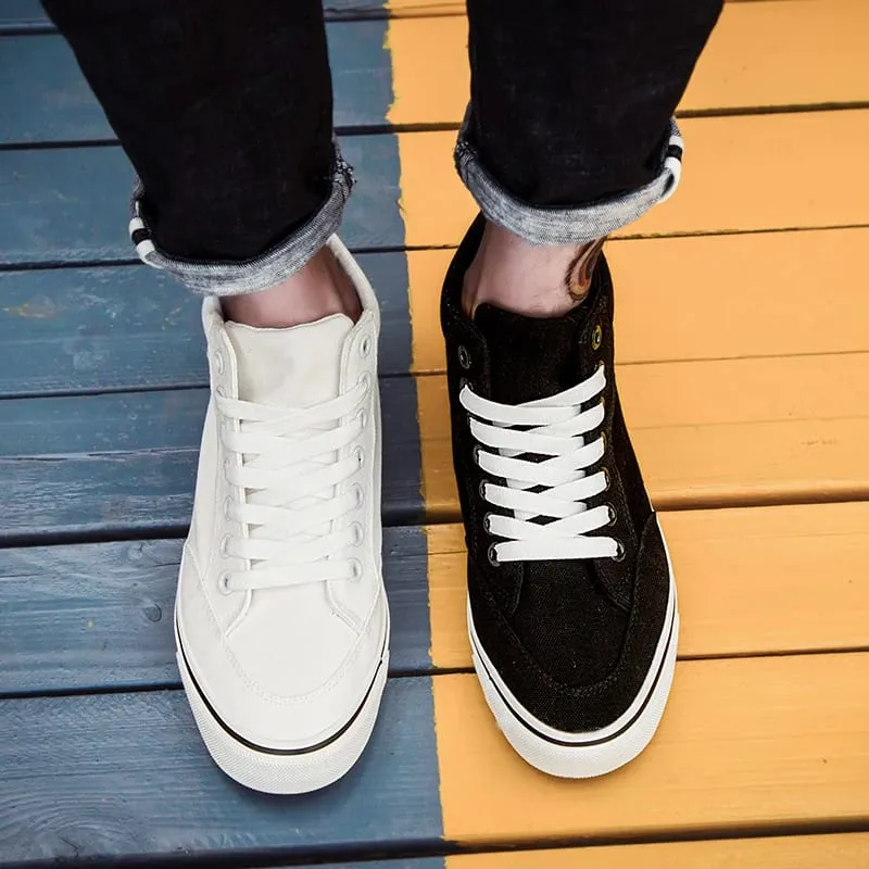 Shoes Men Spring Autumn Lace-up High Top Style Men Vulcanize Shoes Fashion Flats Youth Men Canvas Shoes Sneakers — image 3