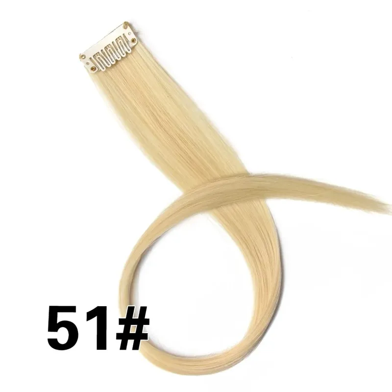 Synthetic Leeons Clip In one Pieces Hair Extensions Heat Resistant Hairpieces Rainbow Ombre Hair Extensions Fake Long Hair Women