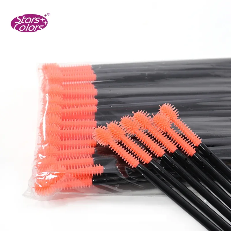 50 pcs/Bag 4 styles High quality Plastic Silicone Soft makeup brushes Eyelash Extension Brushes Makeup Tools length 105mm — image 4