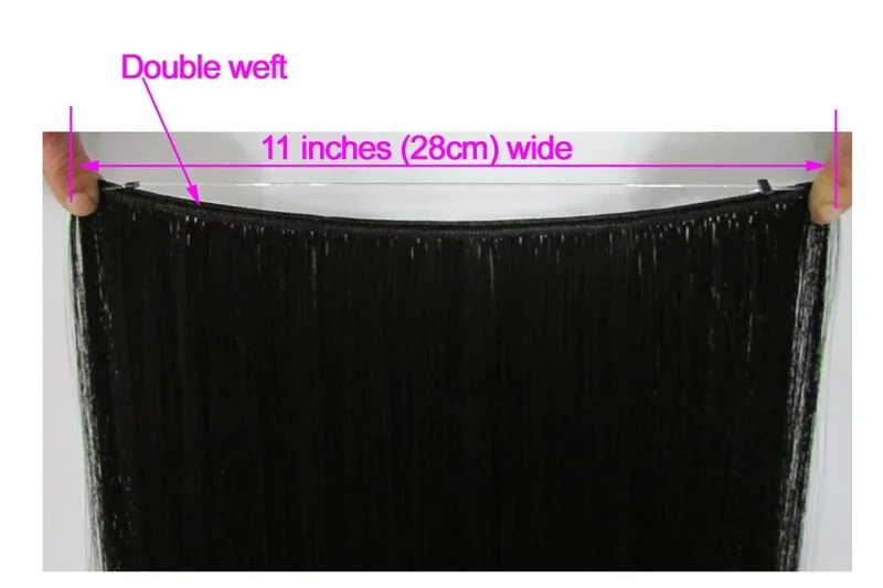 Synthetic Heat Resistant Hair Silky Straight Elasticity Invisible Wire Hair Extensions 8006