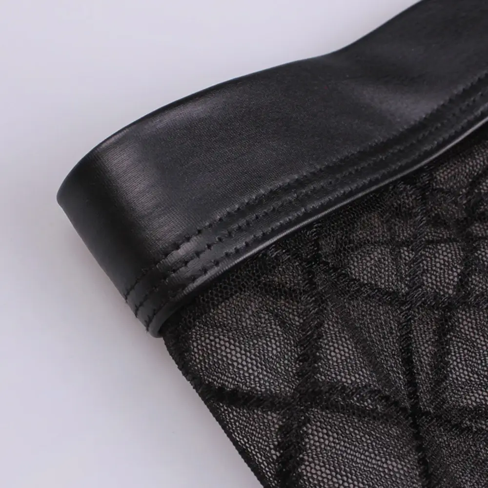 Sexy Breathable Thin Boxer Black Men Mesh Transparent See Through U-convex Underwear Lingerie Gay Wear Pants
