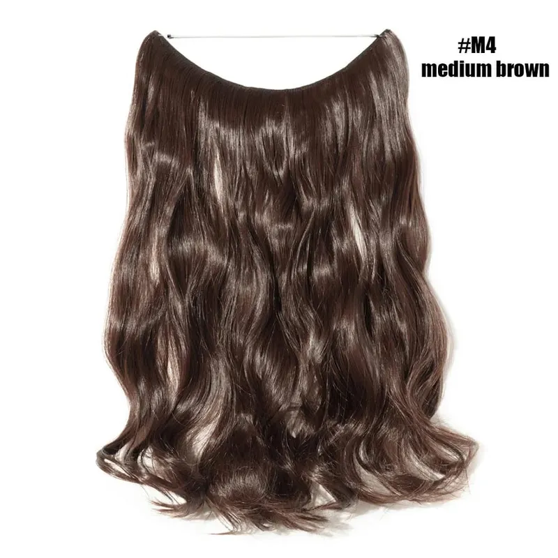 Synthetic Invisible Wire No Clips In Hair Extensions Secret Fish Line Hairpieces Hair Extensions Fake Hair For Women