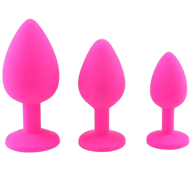S/M/L 100%Silicone Butt Plug Anal Plugs Unisex Sex Stopper 3 Different Size Adult Toys for Men/Women Anal Trainer For Couples SM