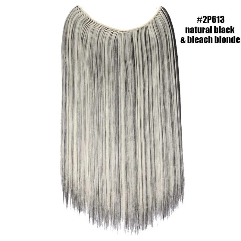 Synthetic Invisible Wire No Clips In Hair Extensions Secret Fish Line Hairpieces Hair Extensions Fake Hair For Women