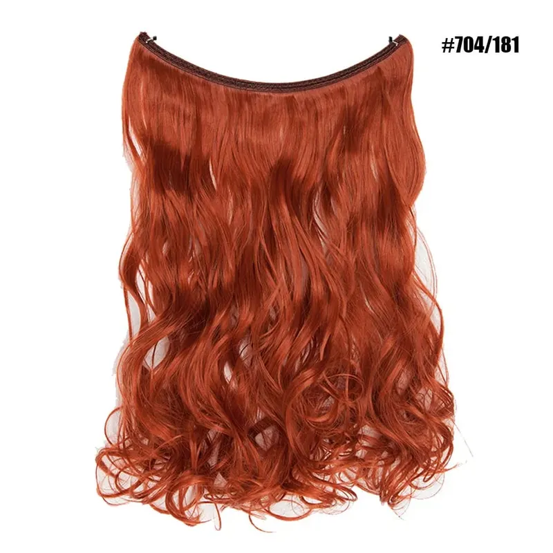 Synthetic Invisible Wire No Clips In Hair Extensions Secret Fish Line Hairpieces Hair Extensions Fake Hair For Women