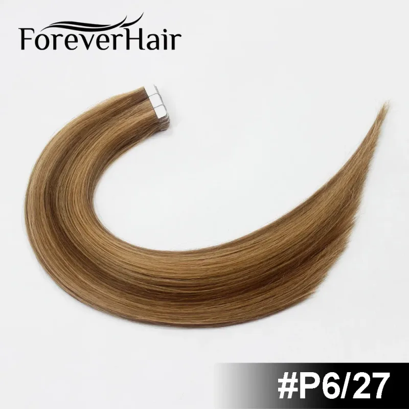 2.0g/pc 20" 20Pcs Remy Tape In Hair Extensions Piano Color Seamless Straight Skin Weft Human Hair Extensions