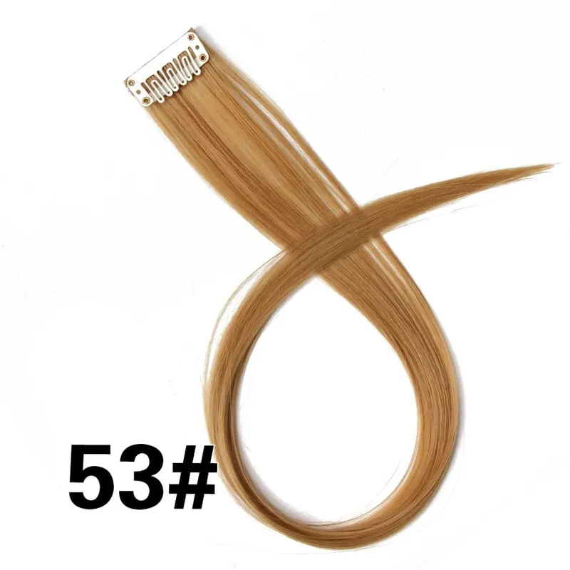 Synthetic Leeons Clip In one Pieces Hair Extensions Heat Resistant Hairpieces Rainbow Ombre Hair Extensions Fake Long Hair Women