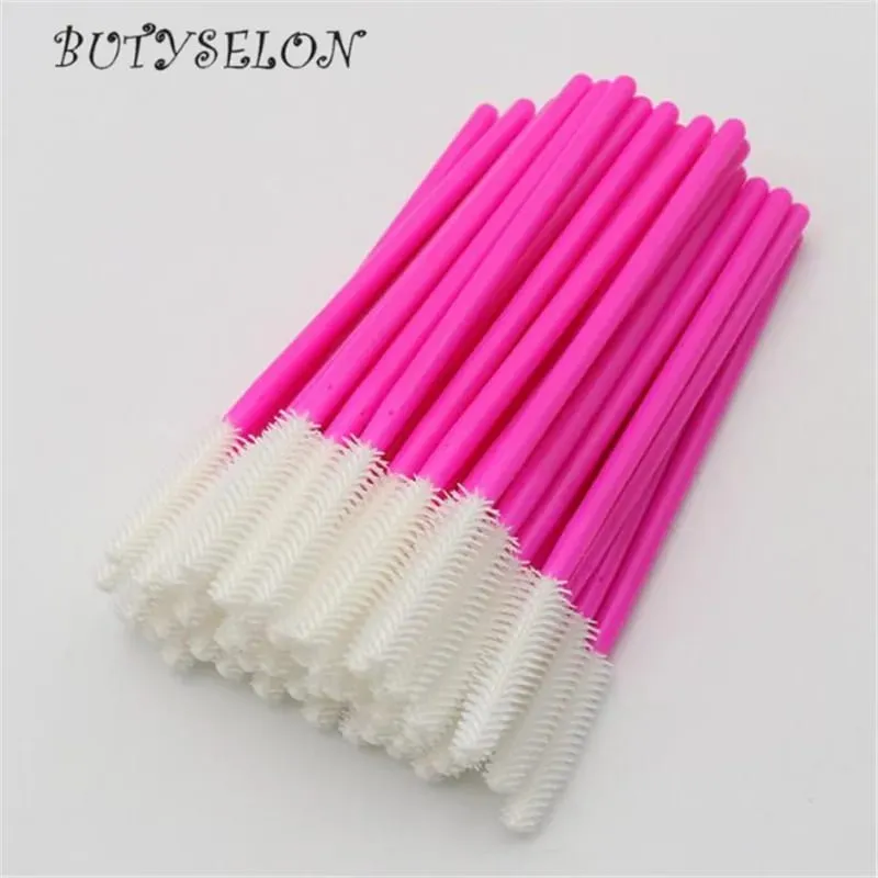 50pcs Disposable Silicone Eyelash Brushes Mascara Wands Applicator Eyebrow Comb Microbrush Lash Extension Supplies Makeup Tools
