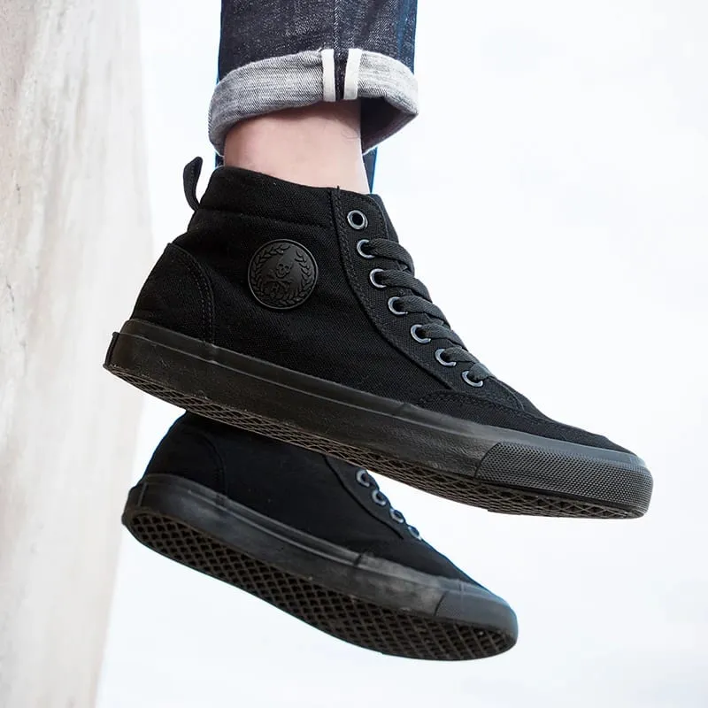 Shoes Men Spring Autumn Lace-up High Top Style Men Vulcanize Shoes Fashion Flats Youth Men Canvas Shoes Sneakers — image 4
