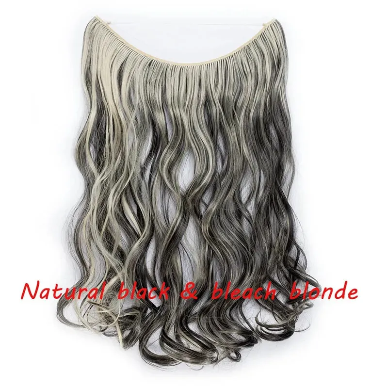 S-noilite 32 kleuren Synthetische Onzichtbare Draad Haarverlenging Clip In Vals Haar Haarstukjes Lange Hair Extensions Voor Vrouwen