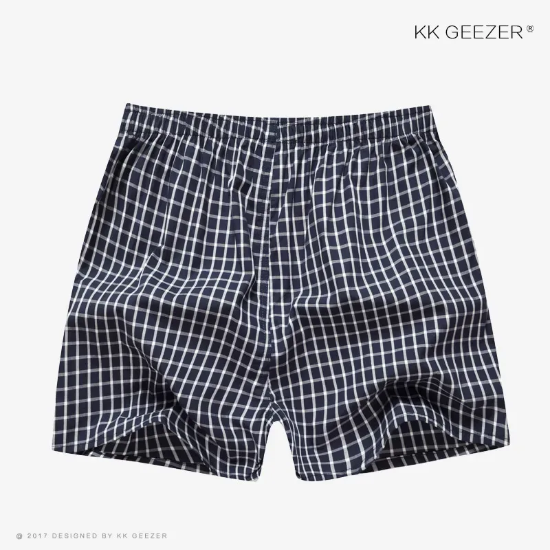 Pakaian Dalam Pria Celana Dalam Kotak-kotak Boxer Celana Pendek Katun 100% Celana Dalam Pria Bergaris Longgar Kualitas Tinggi Kebesaran Sejuk Dropshipping