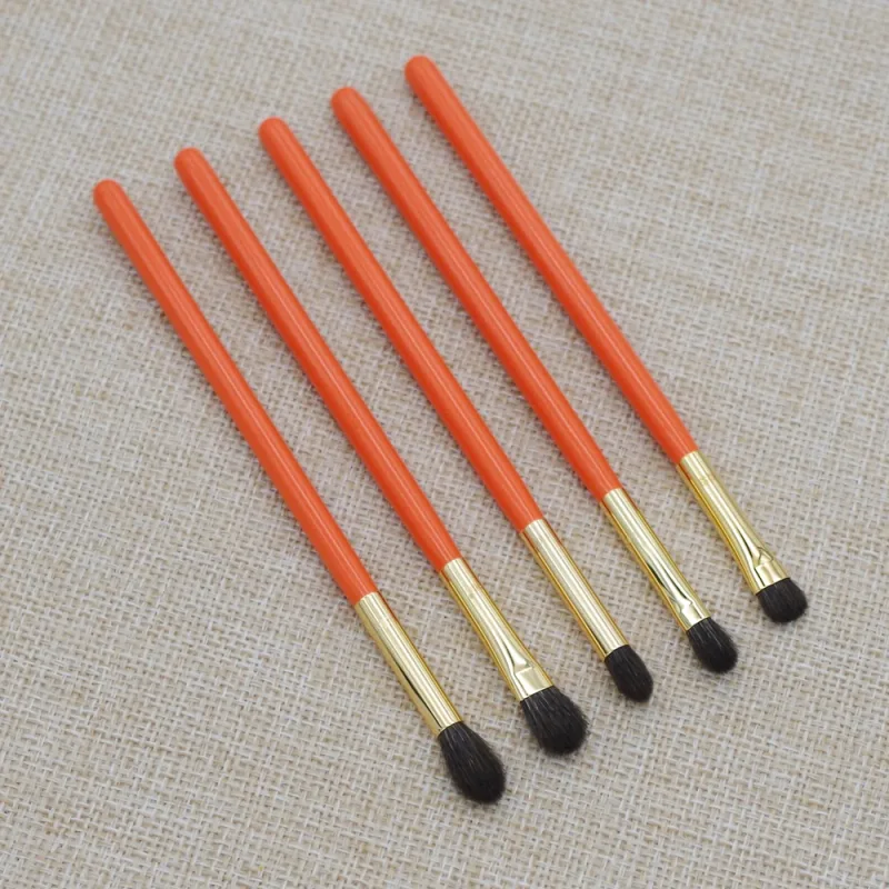 Professional Handmade Makeup Brushes Kit Soft Blue Squirrel Goat Hair Eye Shadow Precise Blending Brush Orange Make Up Brush Set