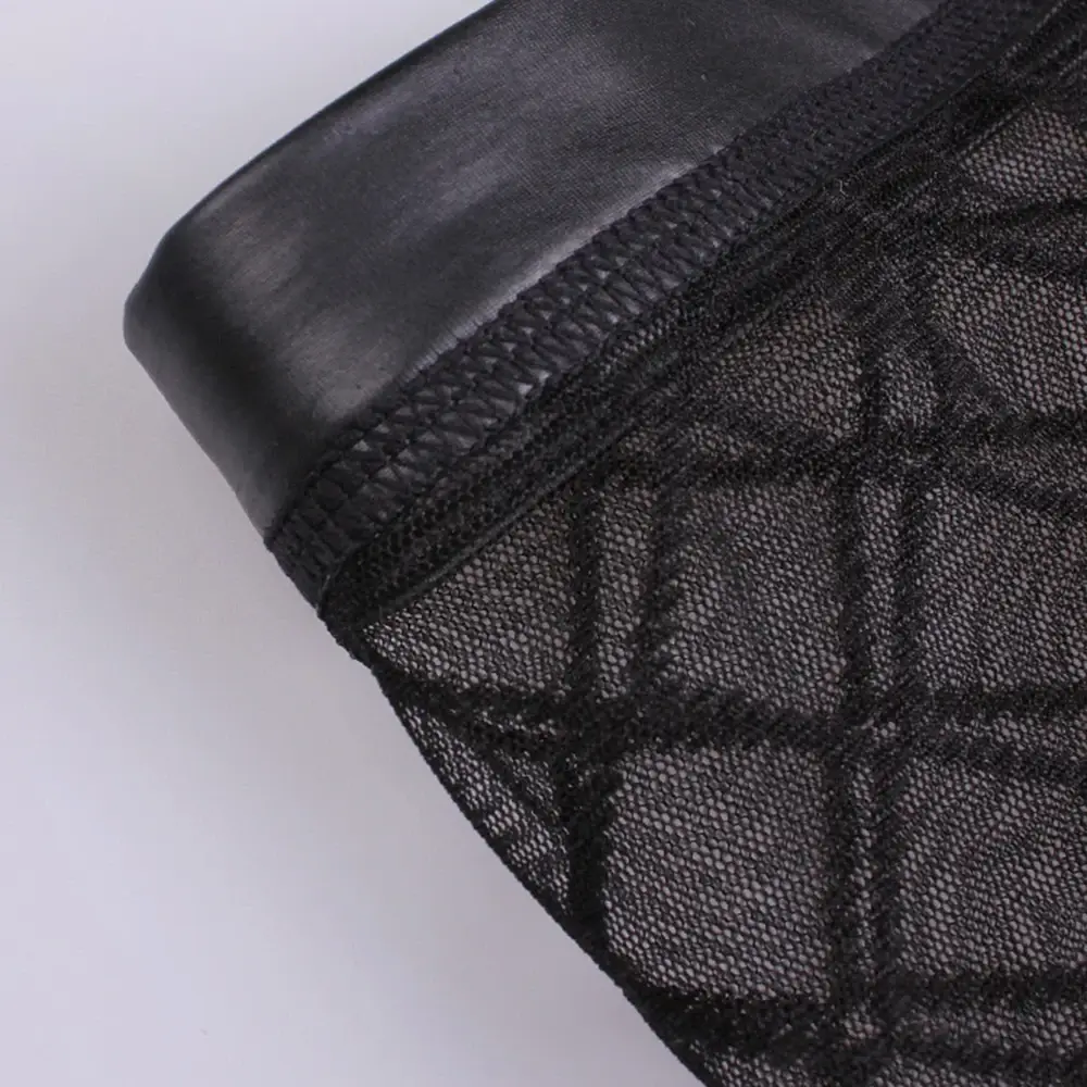 Sexy Breathable Thin Boxer Black Men Mesh Transparent See Through U-convex Underwear Lingerie Gay Wear Pants