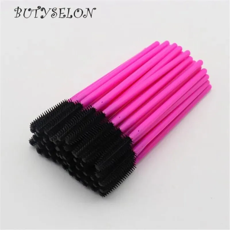 50pcs Disposable Silicone Eyelash Brushes Mascara Wands Applicator Eyebrow Comb Microbrush Lash Extension Supplies Makeup Tools