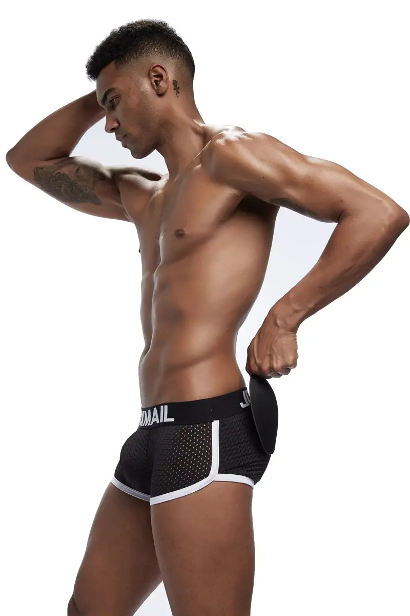 Sexy Men underwear Boxers Men's Padded Enhancing Removable front and bottom Breathable Mesh Gay Underwear Spring summer