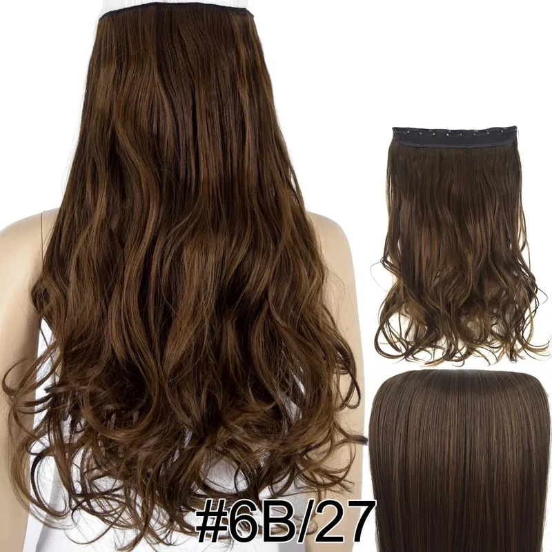Synthetic Hair Fiber Heat Resistant 120gr Wavy 5 clips clip in Hair Extensions 5002