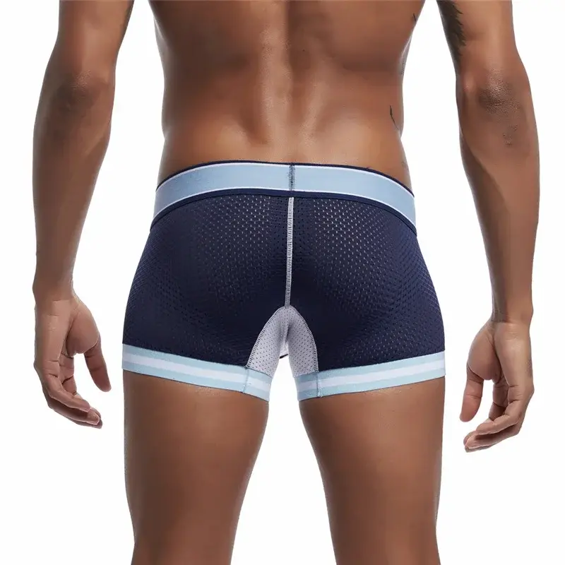 Malha de algodão roupa interior masculina moda cintura baixa briefs shorts esportes casuais boxer troncos