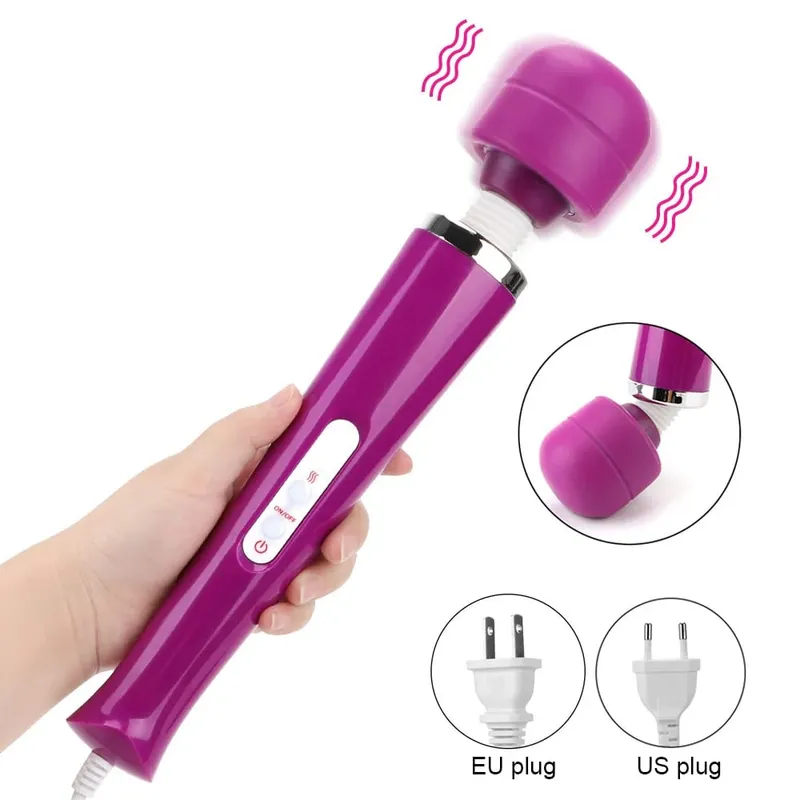33cm Big Vibrators EU US Plug Magic Wand For Women Nipple Clitoris Stimulator Vaginal Anal Plug Dildo Female Masturbator Sex Toy — image 1