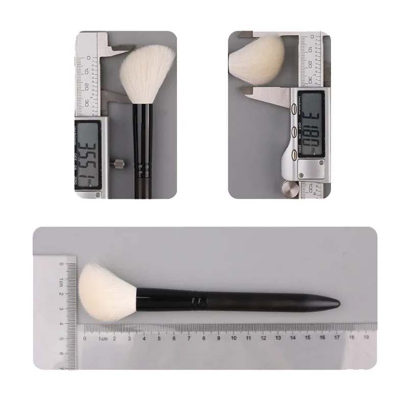 Z190s Professional Handmade Makeup Brushes Soft Saikoho Goat Hair Multi-task Angled Contour Blush Brush Ebony Make Up Brush