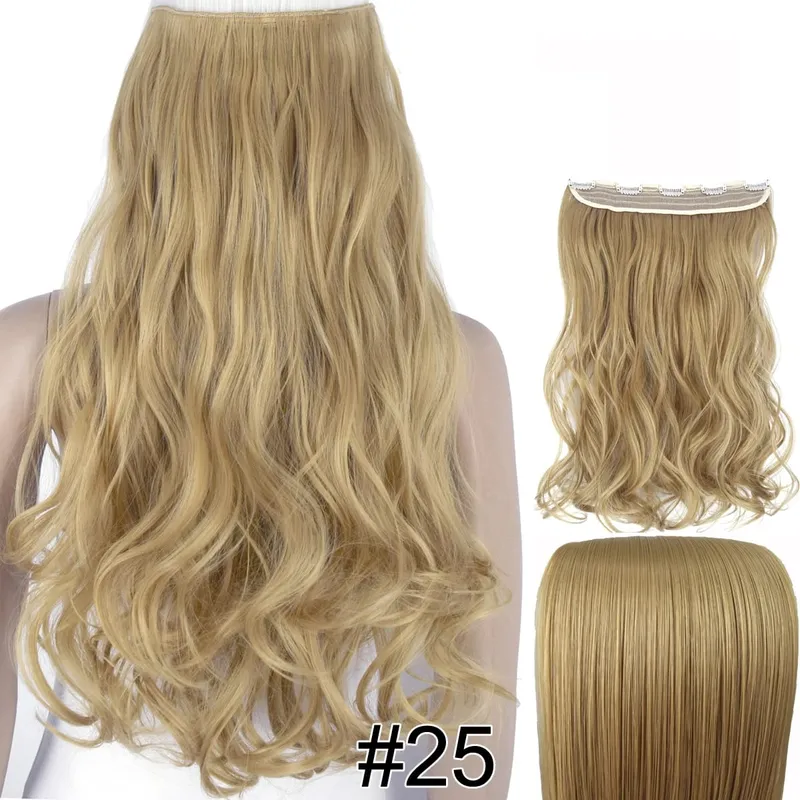 Synthetic Hair Fiber Heat Resistant 120gr Wavy 5 clips clip in Hair Extensions 5002
