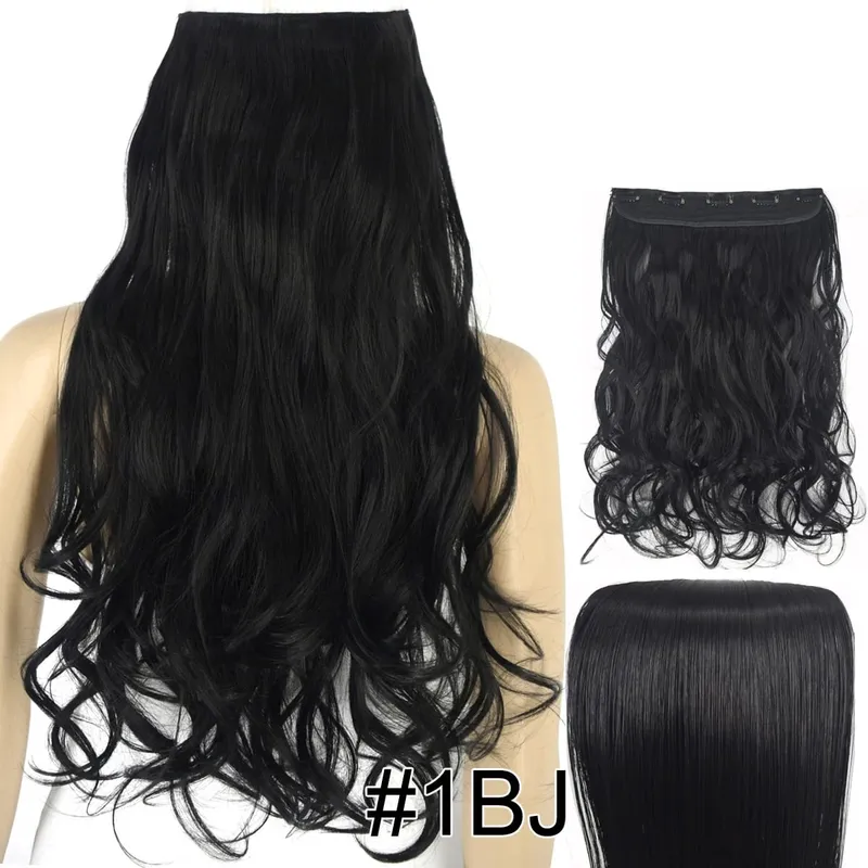 Synthetic Hair Fiber Heat Resistant 120gr Wavy 5 clips clip in Hair Extensions 5002