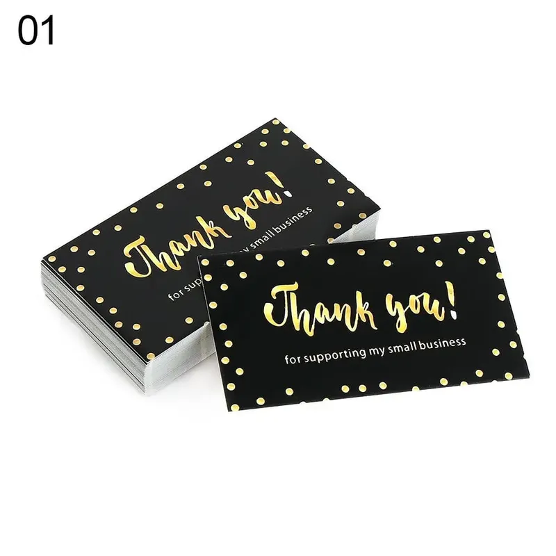 50PCS Thanks Greeting Cards Thank You Card For Supporting My Small Business Paper Seal Label Party Gift