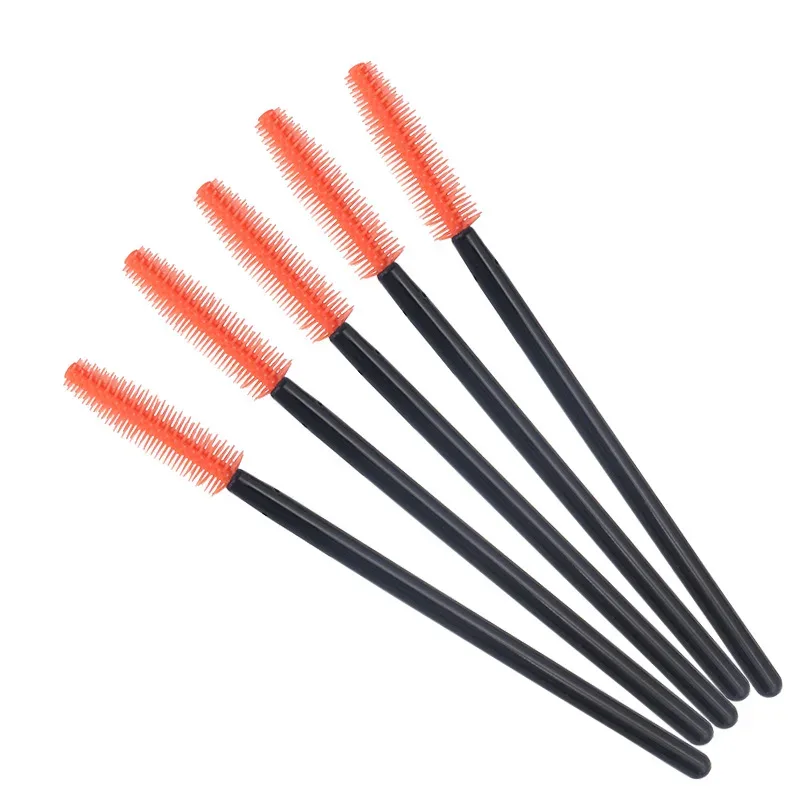 HOT 50 pcs Disposable Silicone Eyelashes Brushes Mascara Stick Applicator Eye Lash Makeup Brush Eyelash Extension Makeup Tools
