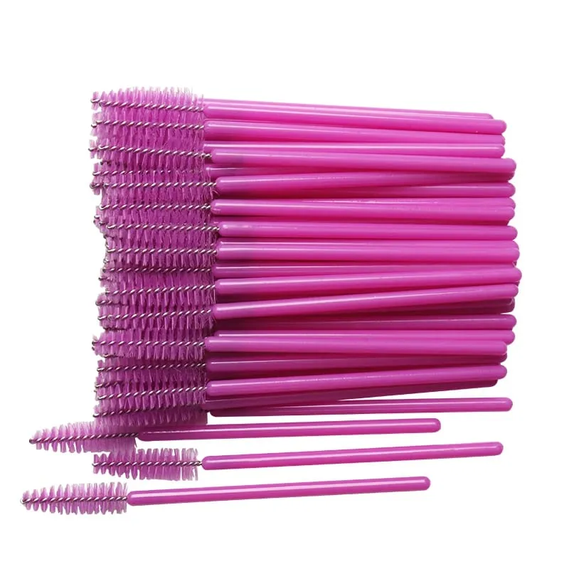 50pcs Shiny Disposable Eyelash Brush Applicator Wands Curler Mascara Eyebrow Makeup Tools Spoolers Comb Wands Spoolies Brushes