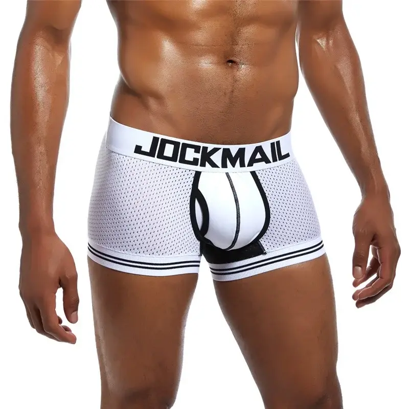 Malha de algodão roupa interior masculina moda cintura baixa briefs shorts esportes casuais boxer troncos