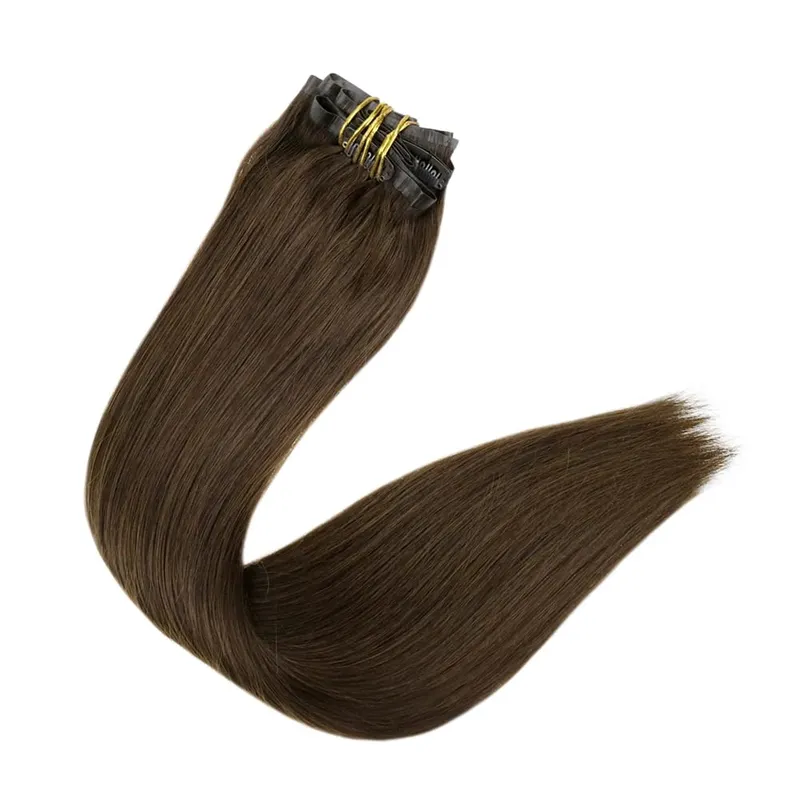 Clip invisibile senza cuciture nelle estensioni dei capelli umani Full Shine 8 pezzi 120 g Colore biondo Remy Balayage — image 20