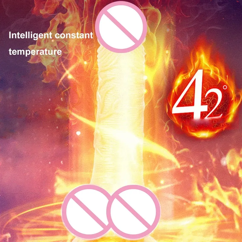 Masturbazione femminile con dildo realistico vibrante telescopico con ventosa riscaldamento pene telecomando cazzo per donne