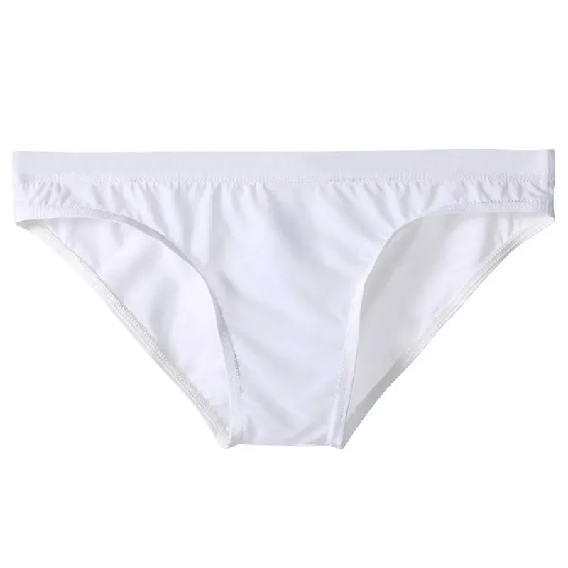 Summer Ice Silk Man Solid Transparent Low Waist Underwear Seamless Breathable Soft Tight Thin Fashion Yong Male U Convex Breifs