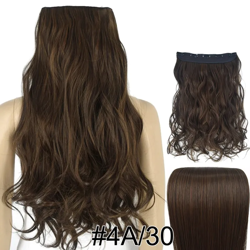 Synthetic Hair Fiber Heat Resistant 120gr Wavy 5 clips clip in Hair Extensions 5002