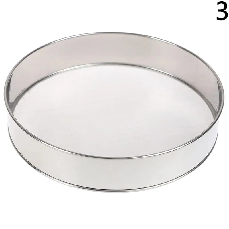Professional Kitchen Fine Mesh Flour Sifter Round Stainless Steel Flour Sieve Strainer Sifters Best for Kitchen Baking Tea