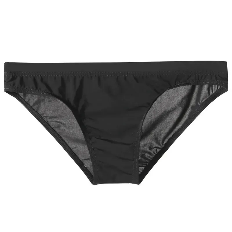 Summer Ice Silk Man Solid Transparent Low Waist Underwear Seamless Breathable Soft Tight Thin Fashion Yong Male U Convex Breifs